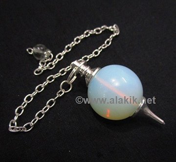 Silver Opalite Ball Pendulum