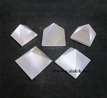 White Selenite Pyramids 22-28mm